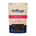 One 100g Pouch of Hollings Dog Treats - Choice Cuts - Pure Beef Jerky