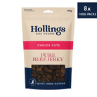 8 x 100g Pouch of Hollings Dog Treats - Choice Cuts - Pure Beef Jerky